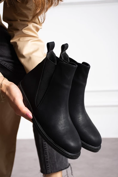 Albishoes Kadın Sıcak Astar Kaymaz Taban Zümrüt Kumaş Rahat Lastikli Kolay Giyim Casual Kadın Bot - 4