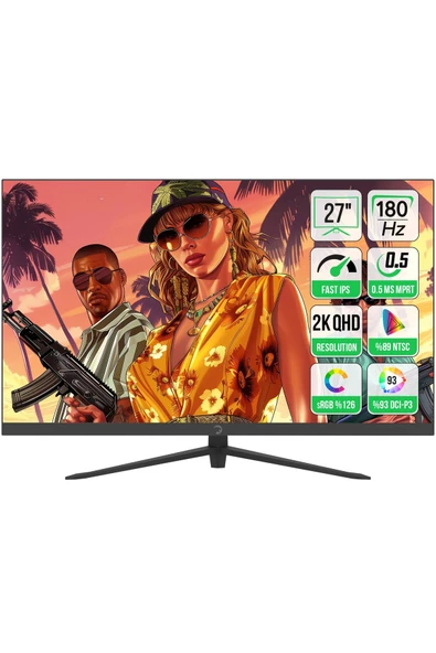 Gamepower 27" Sonic T80 Flat Fast Ips 180Hz 0.5Ms Qhd 2K Gaming Monitör (Sıfır Ölü Piksel Garantili)