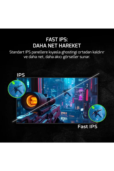 Gamepower 27" Sonic T80 Flat Fast Ips 180Hz 0.5Ms Qhd 2K Gaming Monitör (Sıfır Ölü Piksel Garantili) - 8