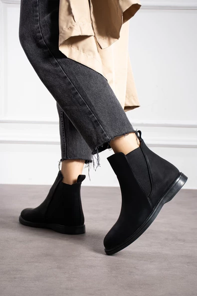 Albishoes Kadın Sıcak Astar Kaymaz Taban Zümrüt Kumaş Rahat Lastikli Kolay Giyim Casual Kadın Bot - 3