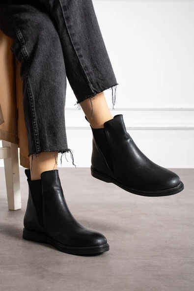 Albishoes Kadın Sıcak Astar Kaymaz Taban Cilt Kumaş Rahat Lastikli Kolay Giyim Casual Kadın Bot - 2