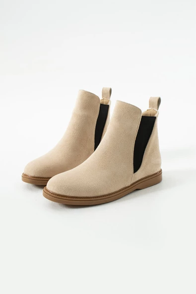 Albishoes Kadın Sıcak Astar Kaymaz Taban Süet Rahat Lastikli Kolay Giyim Casual Kadın Süet Bot - 5