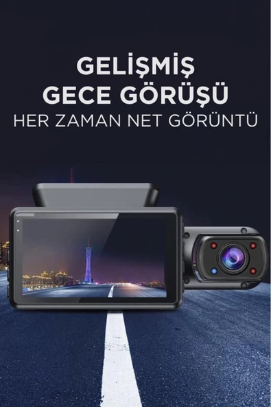 TorimaTA-03 1296P Full HD Çift Kameralı Araç Kamerası | 3.0” IPS Ekran, G Sensörlü ve Gece Görüş Destekli - 5