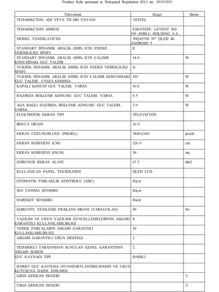 Vestel 55QA9700 55'' 139 Ekran 4K Smart QLED Android TV - 2