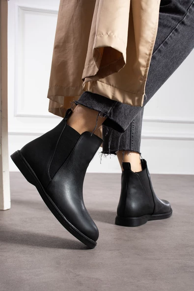 Albishoes Kadın Sıcak Astar Kaymaz Taban Cilt Kumaş Rahat Lastikli Kolay Giyim Casual Kadın Bot - 3