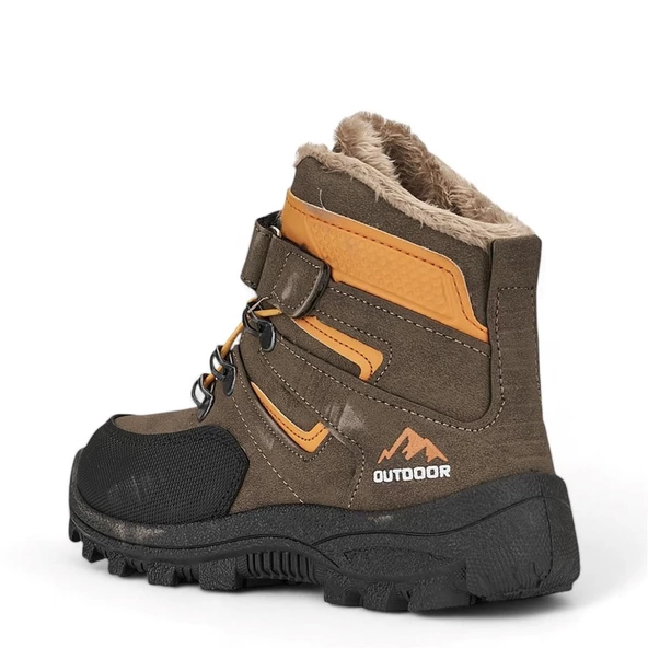 Albishoes Erkek Çocuk Kürklü Cırt Cırtlı Soğuk Geçirmez Kışlık Outdoor Trekking Çocuk Bot (26-35) - 3