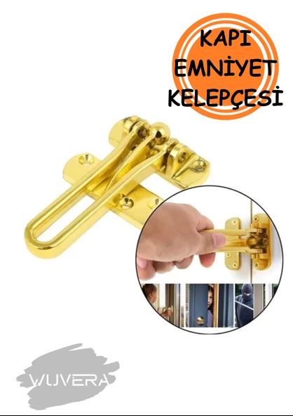 WUVERA Çelik Kapı Emniyet Kelepçesi - Gold Renk ile Güvenliğinizi Güçlendirin - 4