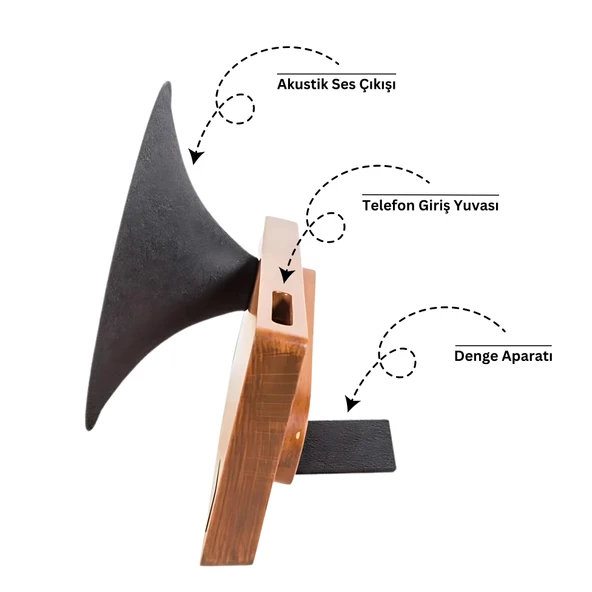 Muse Açık Ceviz Akustik Gramofon - 4