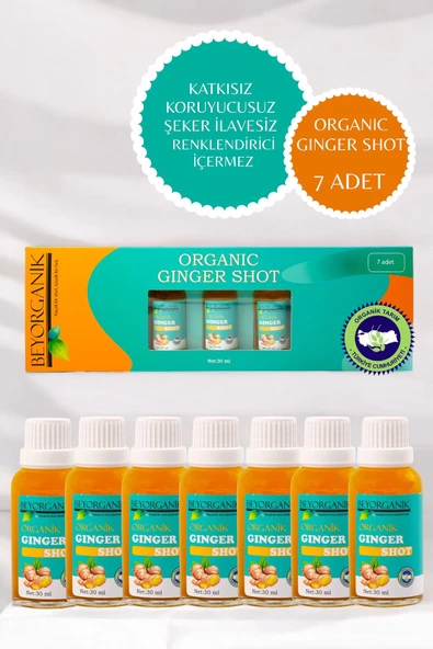 Organik Ginger Shot (7ADETX30ML) Cam Şişe