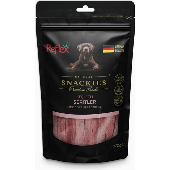 Reflex Snackies Keçi Et Şeritleri Kurutulmuş Et Köpek Ödülü 170gr