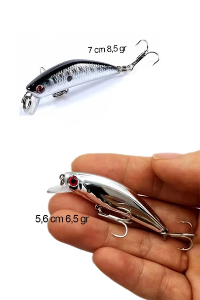 Rapala 2li set Turna Levrek Alabalık Lüfer Rapala Yapay Suni Yem Sasi yem JigYem ürün görseli