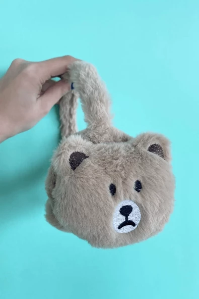 Kahverengi Ayıcık Detaylı Peluş Kulaklık - 3