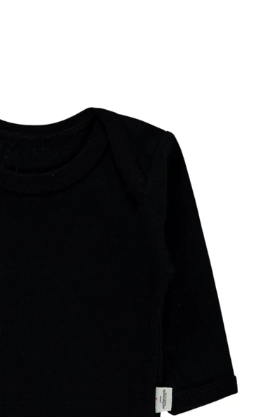 Uzun Kollu Düz Badisi 4lü Paket İnce Terletmeyen Atlet Kumaşından Alttan Çıtçıtlı Bebek Zıbını - Resim 4