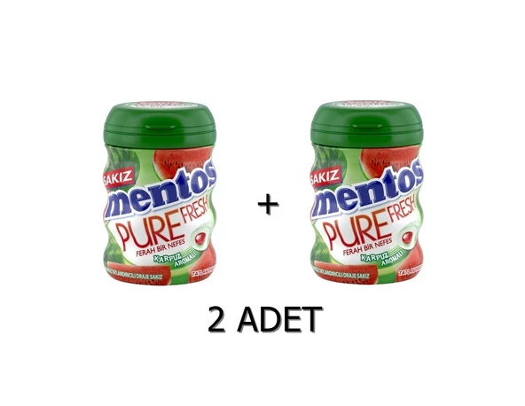 Mentos Pure Fresh Karpuz Aromalı Sakız - Şekersiz(Tatlandırıcılı) 60g (2 ADET) - 2