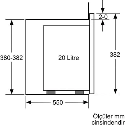 Bosch BFL524MW0 20 lt Beyaz Ankastre Mikrodalga Fırın - 3