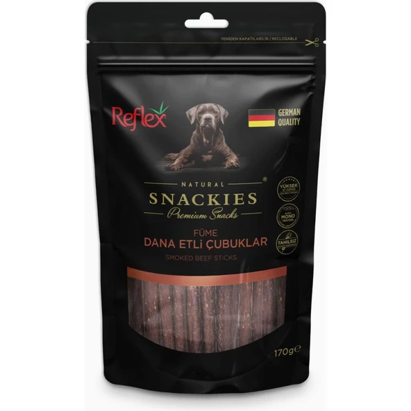 Reflex Snackies Füme Dana Et Çubuk Kurutulmuş Et Köpek Ödülü 170gr