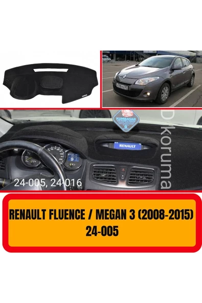 Renault Megane 3 - Fluence 2008-2015 Ön Gögüs Panel Torpido Koruma Koruyucu Kilifi Halisi Örtüsü