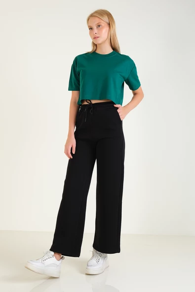 Kadın 3 İp Şardonlu Eşofman Altı Siyah - 3