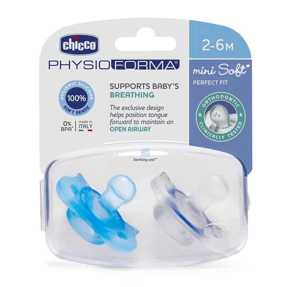 Chicco PhysioForma Mini Soft 2'li Emzik 2-6 Ay Erkek