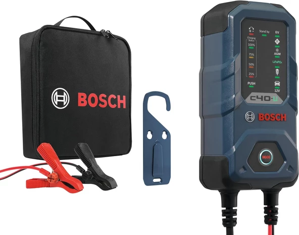 Bosch C-40 Li / Yeni Jenerasyon Akü Şarj Cihazı 6/12V 5Amper IP65 - Bosch 0189921040 (Lityum iyon LiFePO Aküleri Şarj Eder), C40