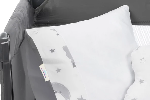 Sema Baby 6 Parça Lüks Park Yatak Bebek Uyku Seti - Moon - 4