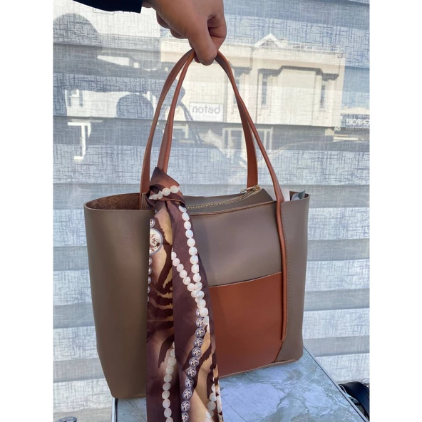 1 Sınıf Kesme Deri Fularlı Yeni Trend Model Çanta - Resim 2