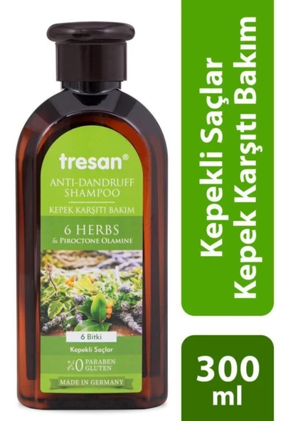 TRESAN ANTI-DANDRUFF SHAMPOO 6 BİTKİ KEPEKLİ SAÇLAR300ML