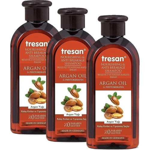 Tresan Argan Yağı & Phytokeratin Besleyici ve Kırılma Karşıtı Bakım Şampuanı 300 ml x 3 Adet