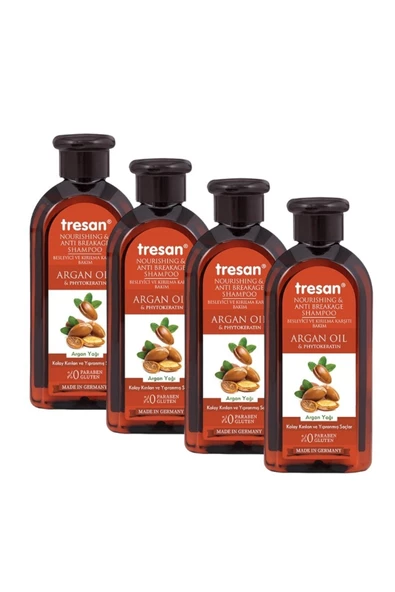 Tresan Argan Yağı & Phytokeratin Besleyici Ve Kırılma Karşıtı Bakım Şampuanı 300 Ml X 4 Adet