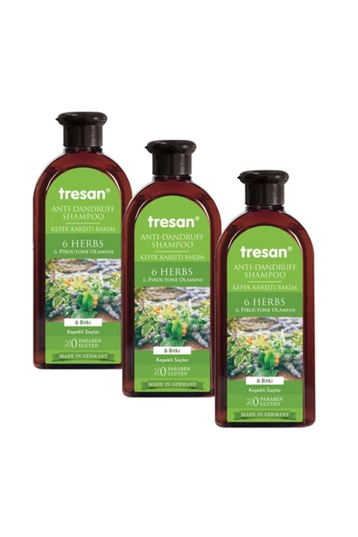 Tresan 6 Bitki Kepek Karşıtı Bakım Şampuanı 300 Ml X 3 Adet