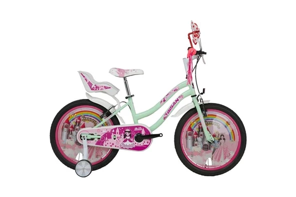 BİSAN QUEEN KIZ ÇOCUK BİSİKLETİ 30CM V 20 JANT MİNT YEŞİL PEMBE