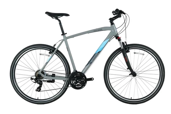 BİSAN TRX 8100 ERKEK ŞEHİR BİSİKLETİ 54CM V 28 JANT 21 VİTES AÇIK METALİK GRİ YEŞİL BEYAZ