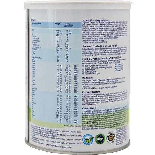 Hipp 2 Organik Combiotic Devam Sütü 350 gr 4 ADET - 3