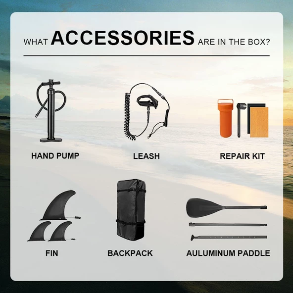 Hayke Wood Sup Şişme Sörf Tahtası Stand Up Paddle Board - Resim 6