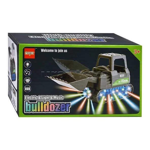 3D Işıklı Sesli Müzikli Çarp Dön Sensörlü İş Makinesi Dozer - 6
