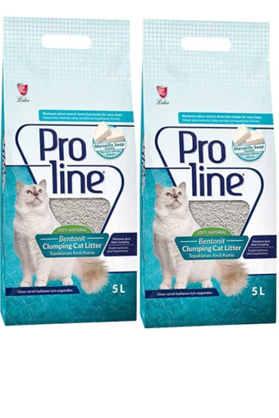 Proline Bentonit Kedi Kumu Marsilya Sabunlu 5 Lt (2adet)