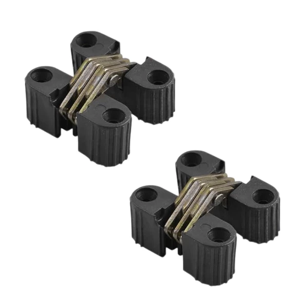 Siyah Gizli Gömme Plastik Menteşe 2 Adet Dolap Kapak Mobilya Katlanır Masa Menteşesi Sol Sağ Uyumlu - 5