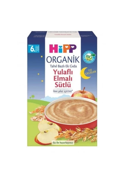 Hipp Organik Iyi Geceler Sütlü Yulaflı Elmalı Tahıl Bazlı Ek Gıda 250Gr