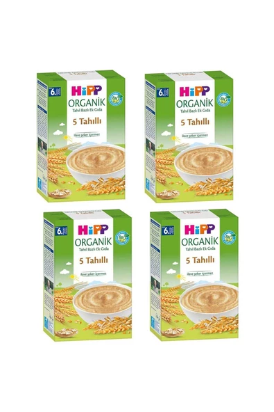 Hipp Organik 5 Tahıllı 6 Ay Kaşık Maması 200 gr 4 Adet