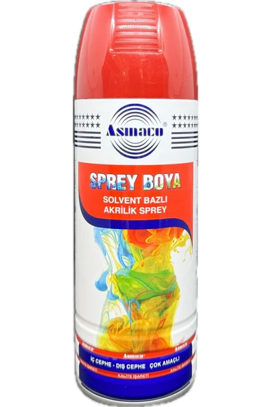 Asmaco Kırmızı Akrilik Sprey Boya 400 Ml