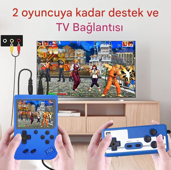 Uzaktan Kumandalı Taşınabilir Video Oyun Konsolu, 400 Klasik Oyun TV'li Retro Mini Oyun - 4
