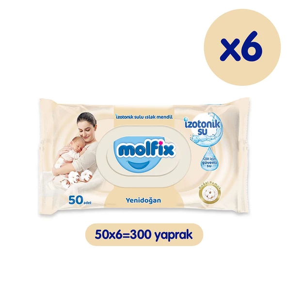 Molfix İzotonik Sulu Islak Mendil Yenidoğan 300 Adet