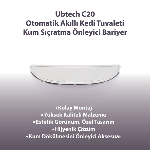 Ubtech UBTECH C20 Otomatik Akıllı Kedi Tuvaleti için Aparat/Buffle, Kum Sıçratma Önleyici - 4