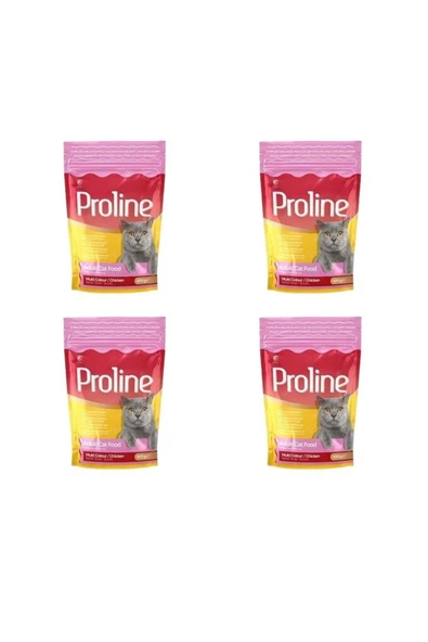 Proline Renkli Taneli Tavuklu Yetişkin Kedi Maması 400 Gr X 4 Adet