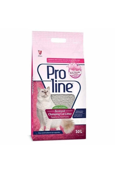 Proline Doğal Topaklanan Baby Powder Kokulu Kedi Kumu 10 Lt