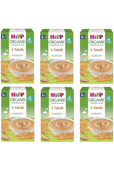 Hipp Organik 5 Tahıllı 6 Ay Kaşık Maması 200 gr 6 Adet