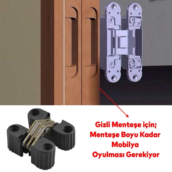 Siyah Gizli Gömme Plastik Menteşe 2 Adet Dolap Kapak Mobilya Katlanır Masa Menteşesi Sol Sağ Uyumlu - 4