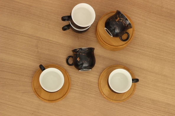 Mermer Desen 6 Kişilik Kahve Fincanı Fincan Takımı - 2