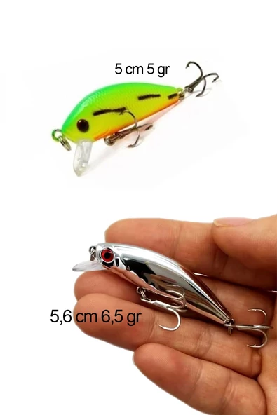 Rapala 2 Li set Turna Levrek Alabalık Lüfer Ailesi Rapala Yapay Suni Yem Sasi yem JigYem ürün görseli