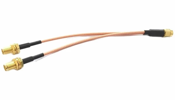Y Tip RG316 15cm 1x Sma Erkek 2X Sma Dişi Kablo  RF Uzatma Kablosu Altın Kaplama Soket 0-6GHz Wi-Fi Anten FPV Lora Helium Router Modem Koaksiyel GPS GSM GPRS - 4